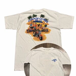 VTG Camel Joe Pack Of Camels Pocket Tee XL Single Stitch 90s T Shirt Biker Beach